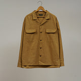 OPEN COLLAR SH LINEN FLEECE