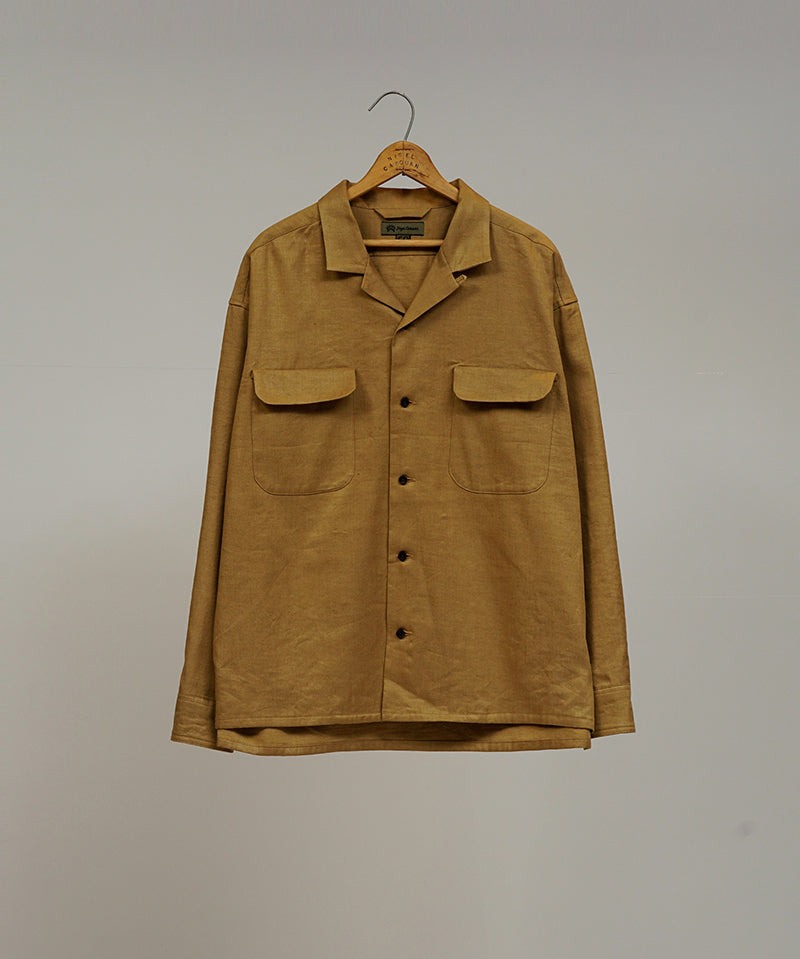 OPEN COLLAR SH LINEN FLEECE