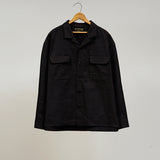 OPEN COLLAR SH LINEN FLEECE