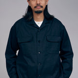 OPEN COLLAR SH LINEN FLEECE