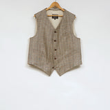 ENGINEER VEST HEMP LINEN CHECK