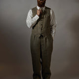 ENGINEER VEST HEMP LINEN CHECK