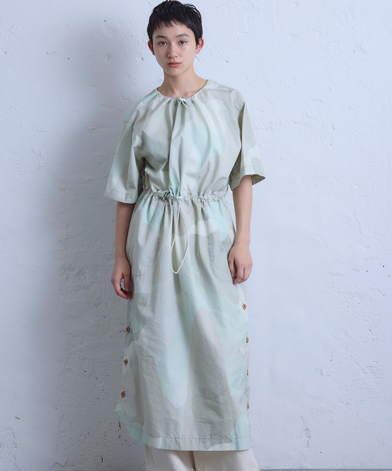 SHORT SLEEVE DRESS COTTON CAMO