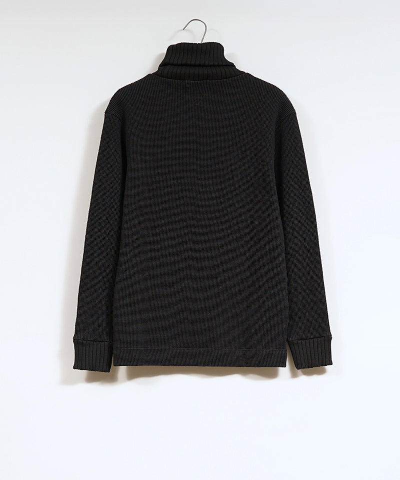TURTLE NECK WAFFLE BLACK