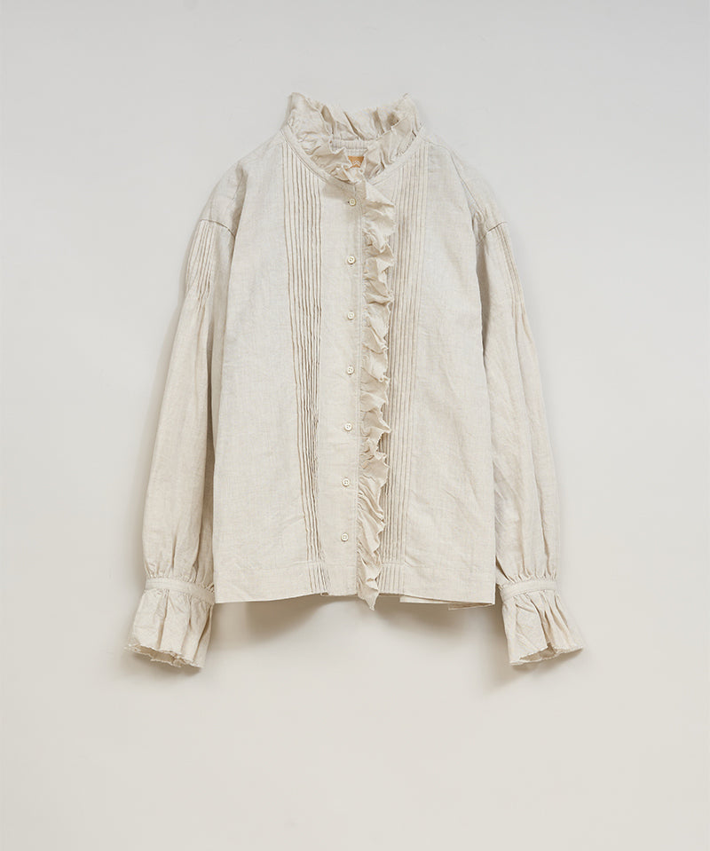 GATHER COLLAR BLOUSE C/L