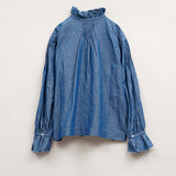 GATHER COLLAR BLOUSE C/L