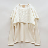 LACEY KNIT COLLAR T-SHIRT