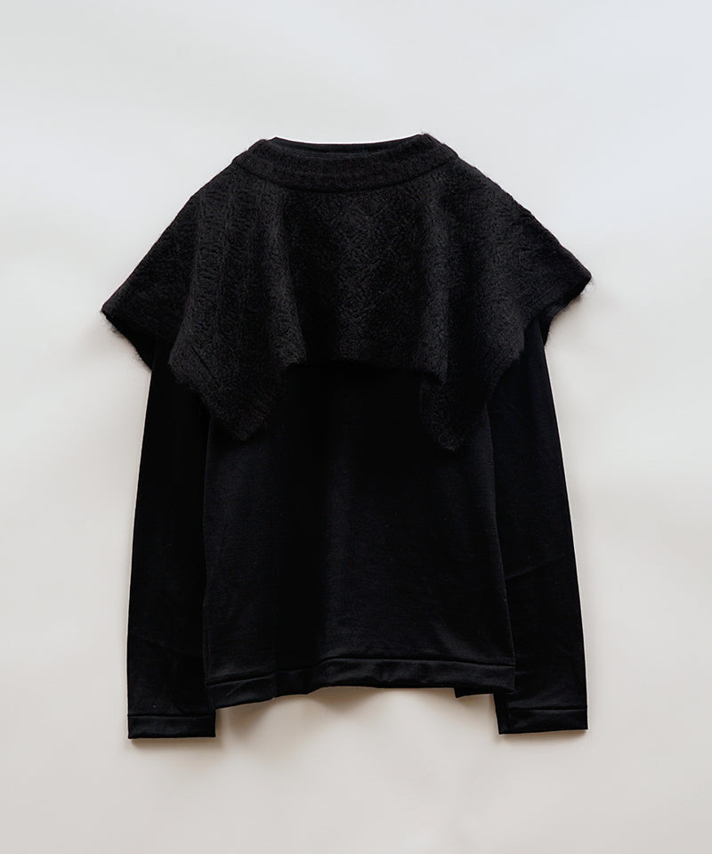 LACEY KNIT COLLAR T-SHIRT