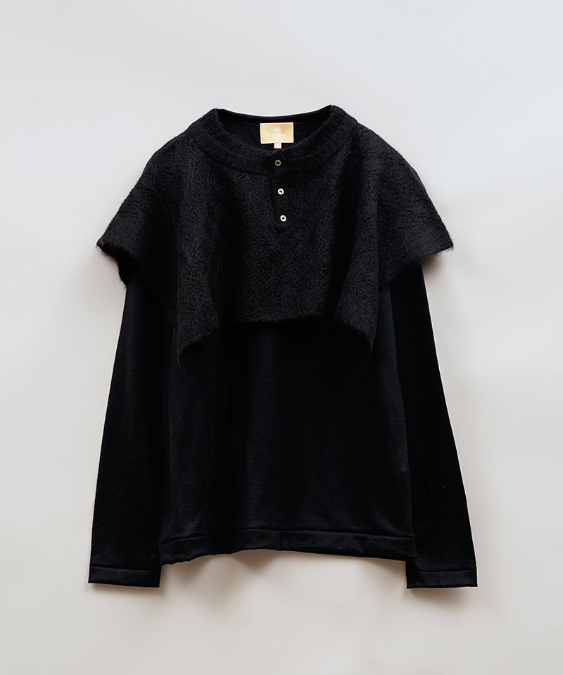 LACEY KNIT COLLAR T-SHIRT