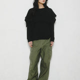 LACEY KNIT COLLAR T-SHIRT