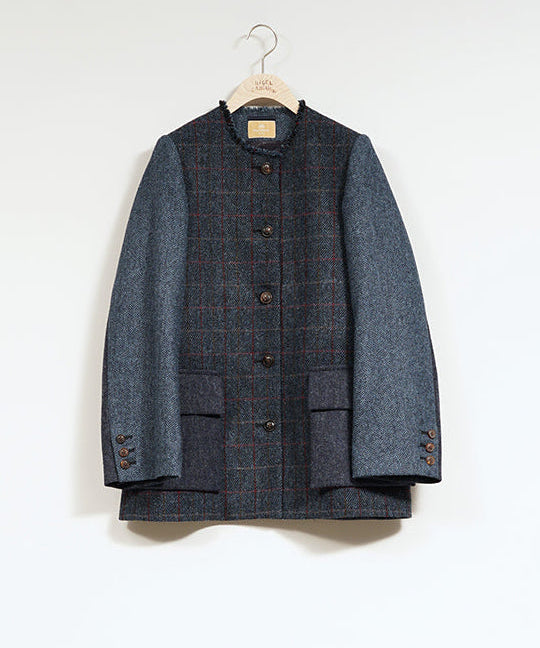 COLLARLESS JACKET - BRITISH TWEED