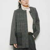 COLLARLESS JACKET - BRITISH TWEED