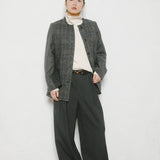 COLLARLESS JACKET - BRITISH TWEED