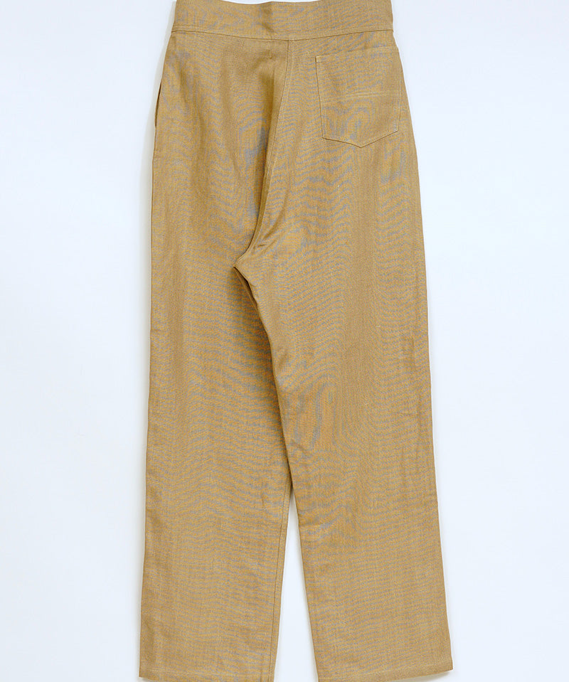 Side button coverall pant khaki