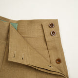 Side button coverall pant khaki