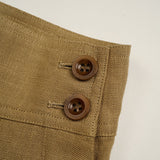 Side button coverall pant khaki