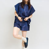 Camo Pullover short blue