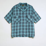 OPEN COLLAR SHIRT RAYON CHECK