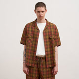 OPEN COLLAR SHIRT - HEMP CHECK