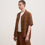 OPEN COLLAR SHIRT - HEMP CHECK