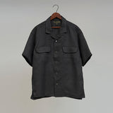 OPEN COLLAR SHIRT LINEN TWILL
