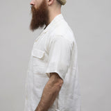 OPEN COLLAR SHIRT LINEN TWILL