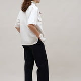 OPEN COLLAR SHIRT LINEN TWILL