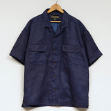OPEN COLLAR SH　LINEN INDIGO