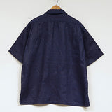OPEN COLLAR SH　LINEN INDIGO