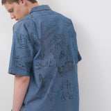 OPEN COLLAR SHIRT SHORT SLEEVE TATTOO