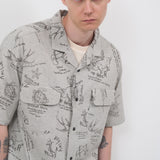 OPEN COLLAR SHIRT SHORT SLEEVE TATTOO