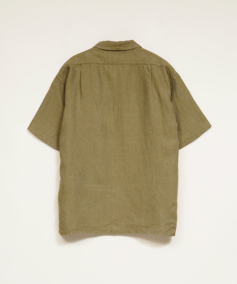 ARMY SHIRT SHORT SLEEVE - LINEN HERRINGBONE TWILL