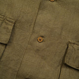 ARMY SHIRT SHORT SLEEVE - LINEN HERRINGBONE TWILL
