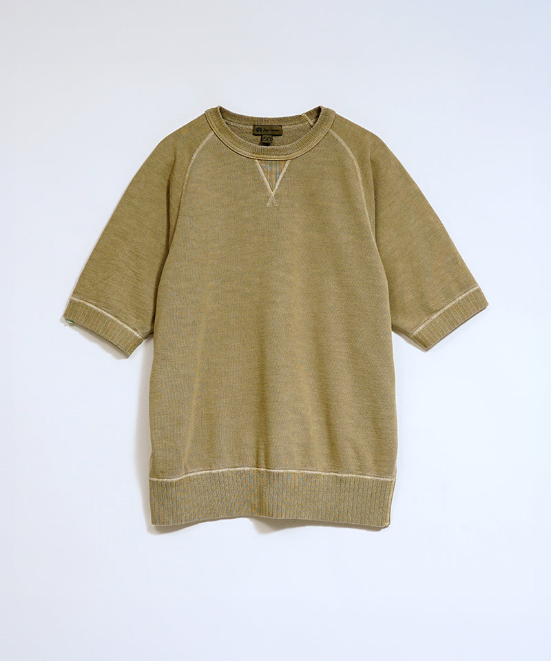SHORT SLEEVE SWEAT SHIRT COTTON PIGMENT