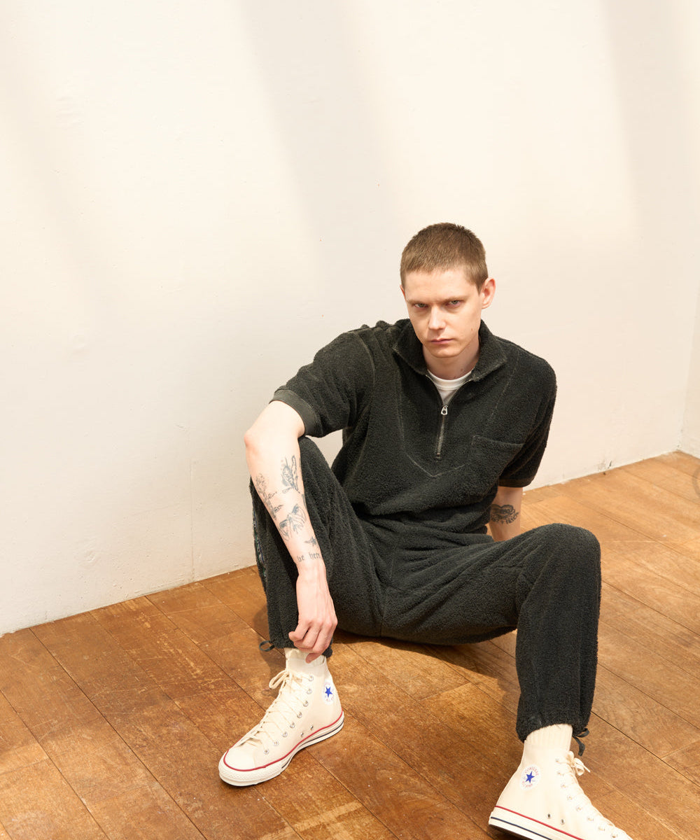 ZIP UP SHORT SLEEVE SHIRT - PILE
