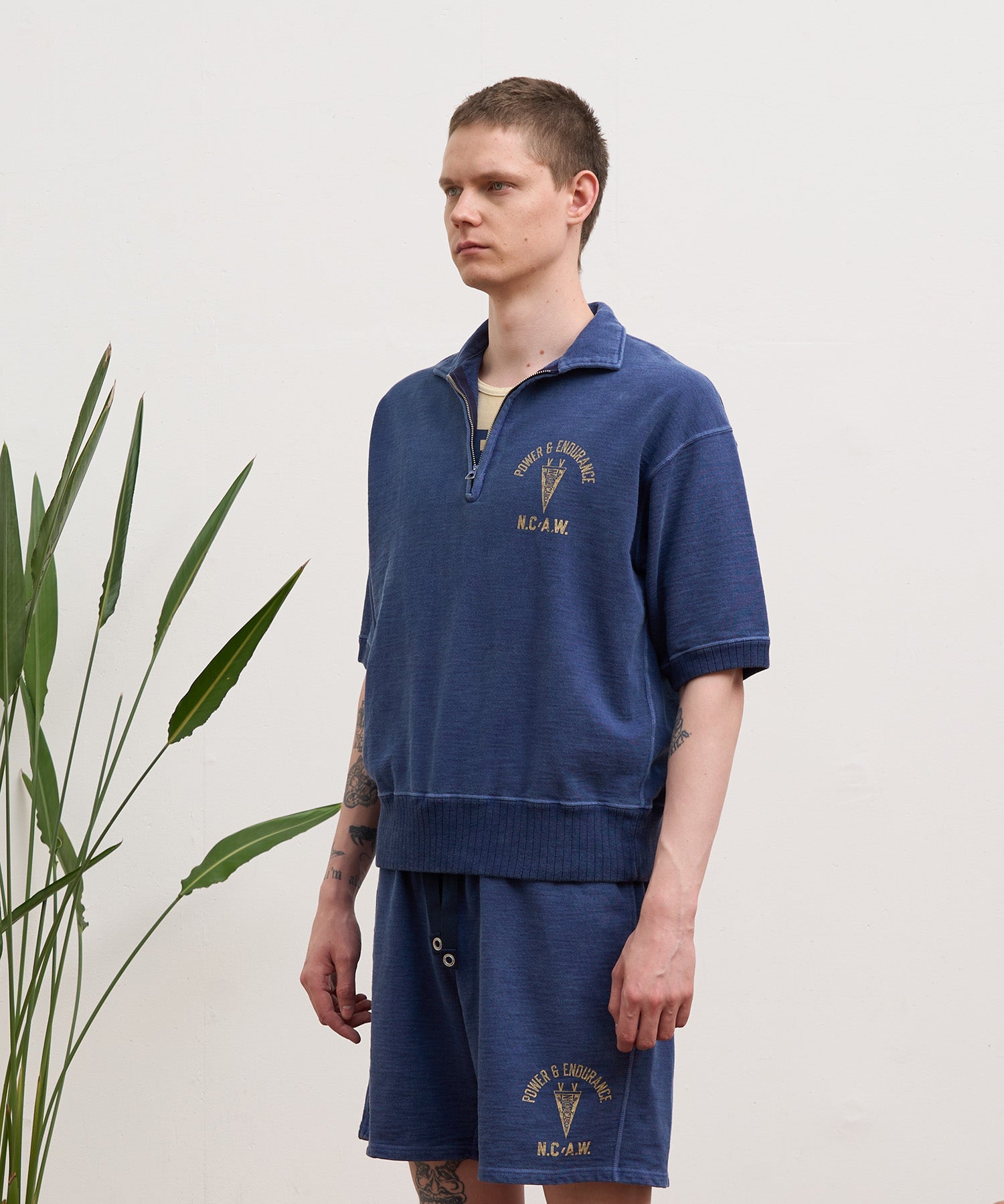 HALF ZIP SWEAT SHORT SLEEVE