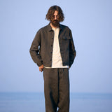 FRENCH WORK JACKET MIX BLACK CHAMBRAY