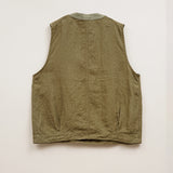 PULLOVER ARMY VEST LINEN HERRINGBONE TWILL