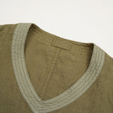 PULLOVER ARMY VEST LINEN HERRINGBONE TWILL