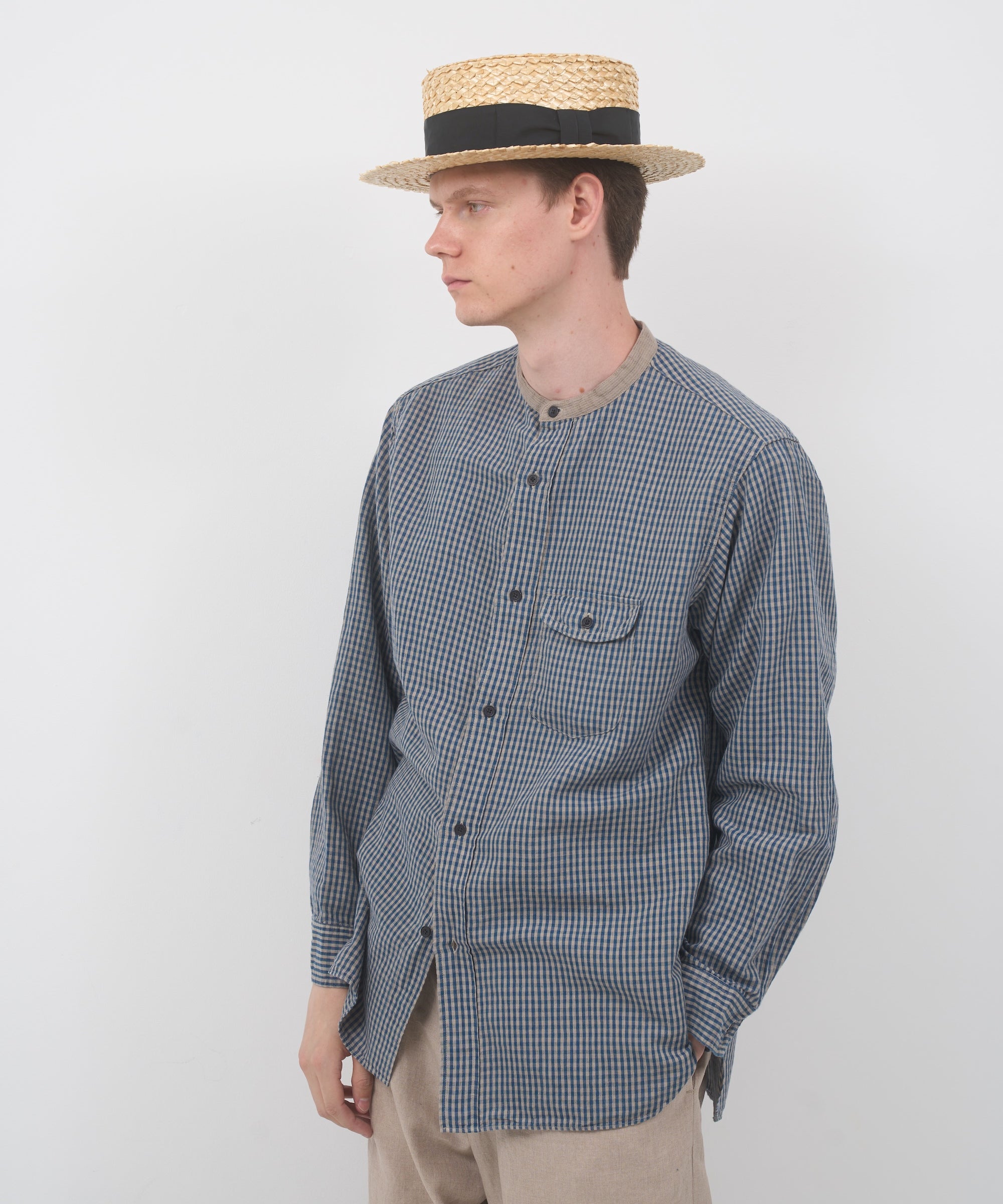 FARMER STAND SHIRT - COTTON LINEN