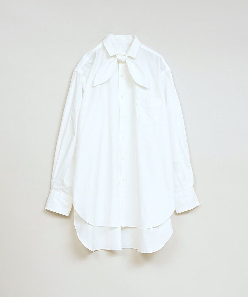 BOW TIE BLOUSE COTTON TWILL