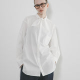 BOW TIE BLOUSE COTTON TWILL