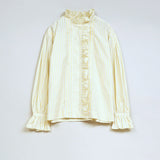 GATHER COLLAR BLOUSE STRIPE
