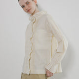 GATHER COLLAR BLOUSE STRIPE