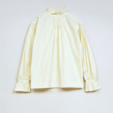 GATHER COLLAR BLOUSE STRIPE