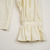 GATHER COLLAR BLOUSE STRIPE