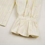 GATHER COLLAR BLOUSE STRIPE