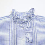 GATHER COLLAR BLOUSE STRIPE