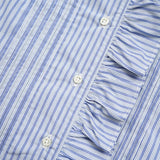 GATHER COLLAR BLOUSE STRIPE