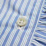 GATHER COLLAR BLOUSE STRIPE